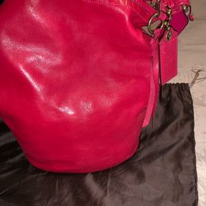 Fuchsia Pink Coach Hobo Crossbody Bag